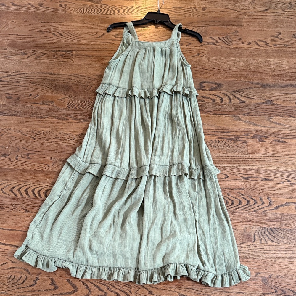 Talulah Flowy olive Green Tiered boho Maxi sun Dress sz small like new